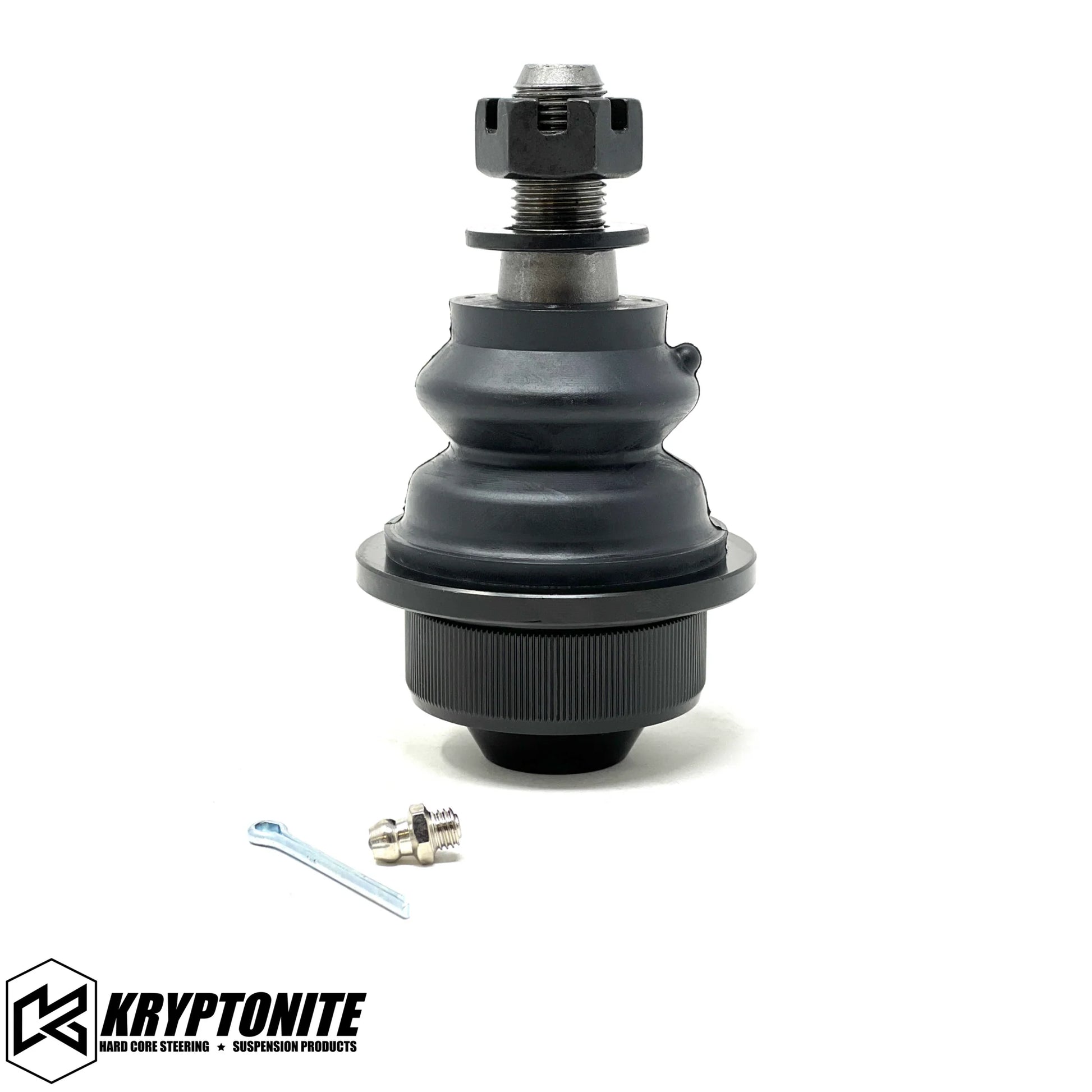 DP Customs Kryptonite lower ball joint for 2001-2010 stock control arm, detailed view of automotive suspension component.
