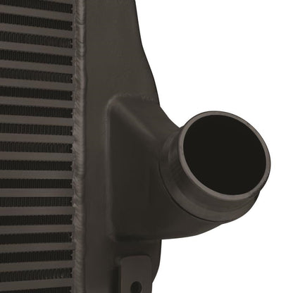 DP Customs Mishimoto intercooler for 2006-2010 Duramax diesel engine, showing the core and end tanks in the image.