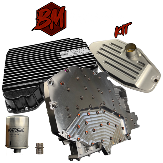 DP Customs Randy's Babymaker 1000 Kit for 07.5-18 Dodge Ram with 68RFE transmission, showing transmission components and kit parts.