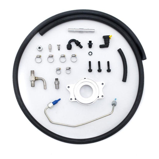 DP Customs SDP CP3 Conversion kit for LML trucks, showing the detailed fuel system upgrade with various metal components.