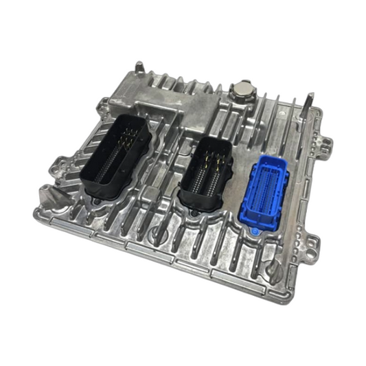 GM L5P E41 ECM for 2017-2021 GM trucks, close-up of the electronic control module with connectors and circuit board visible.