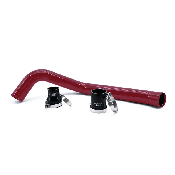 HSP Diesel Duramax hot side intercooler pipe for 2001-2010 Chevy GMC trucks, featuring durable metal tubing and connection points