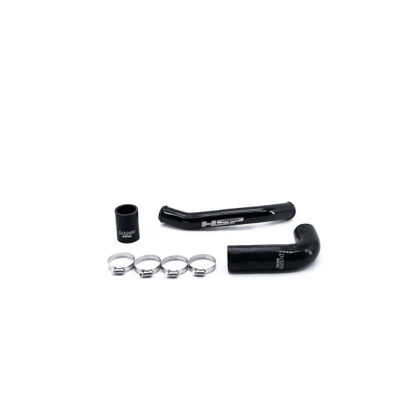 HSP Diesel 2011-2014 LML Duramax upper coolant tube in black, designed for Chevrolet and GMC trucks.