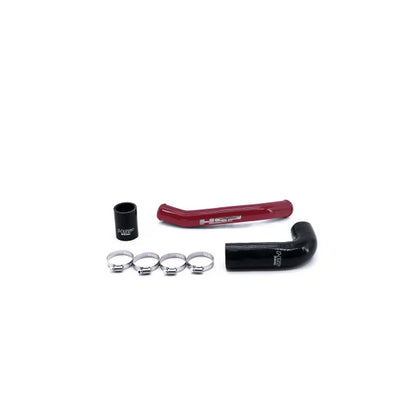 HSP Diesel upper coolant tube for 2011-2014 LML Duramax Chevrolet and GMC trucks, shown in cherry color.
