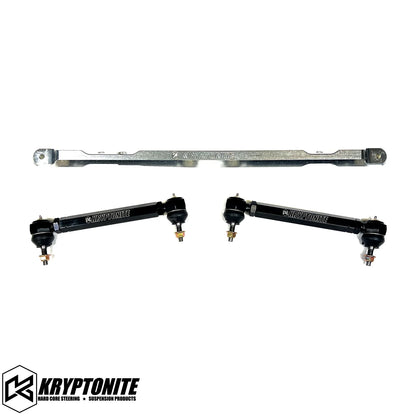 Kryptonite SS Series Center Link Tie Rod Package with ecoat finish, shown on a white background, for automotive or bike steering systems.