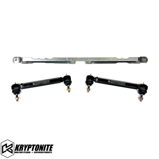 Kryptonite SS Series Center Link Tie Rod Package with ecoat finish, shown on a white background, for automotive or bike steering systems.