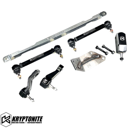 Kryptonite Products Ultimate Front End Package with lock and mounting hardware, set against a neutral background.