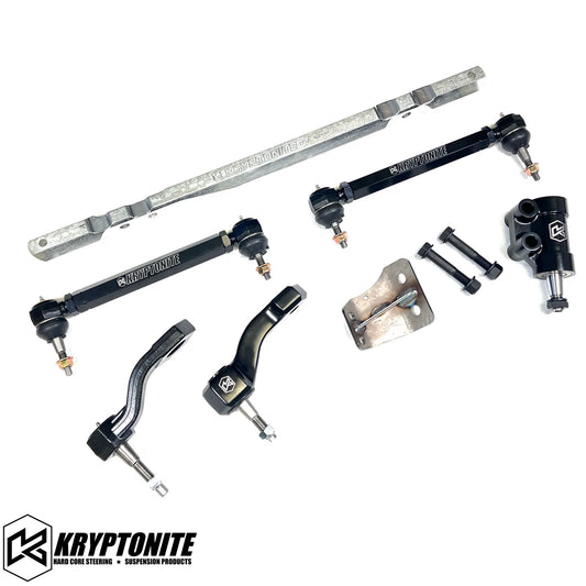 Kryptonite Products Ultimate Front End Package showing bike lock, accessories, and mounting hardware on a plain background.