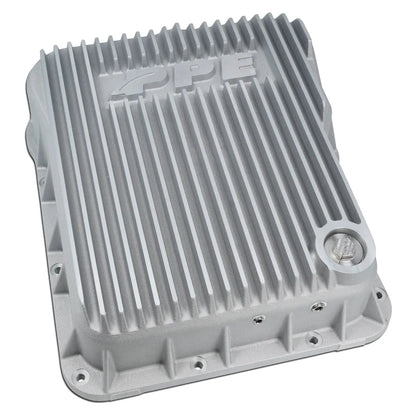 PPE cast aluminum transmission pan for 2001-2019 GM Duramax 6.6L Duramax Allison 1000, standard capacity, heavy-duty design.