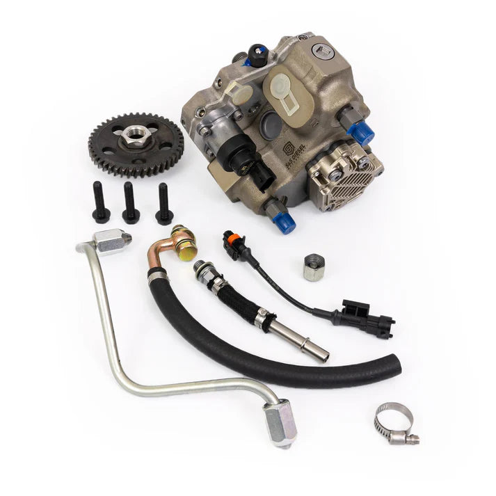 S&S Diesel Motorsport L5P Duramax CP3 injection pump conversion for diesel trucks, featuring detailed components and brand label.