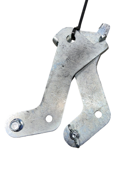 DP Customs High Access Hood Brackets for 2007.5-2016 GM trucks, showing durable metal brackets installed on vehicle engine bay.