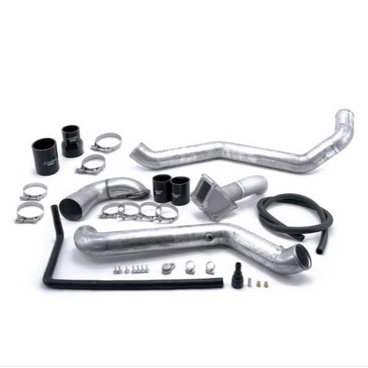 DP Customs HSP LML Duramax intercooler pipe kit with metal pipes and clamps for improved turbo intake performance.